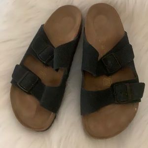 Women’s Birkenstock sandals. Navy Blue Suede